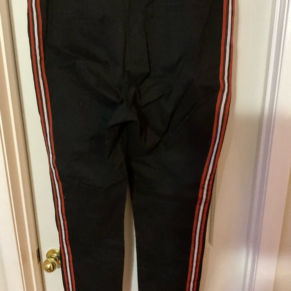 New black trouser Jean with red/white ribbon stripe on sides - Picture 4 of 5